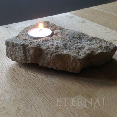 Make a stone tealight candle holder in 4 easy steps.