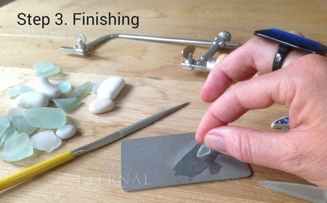 Remove rough edges from your sea glass and stone