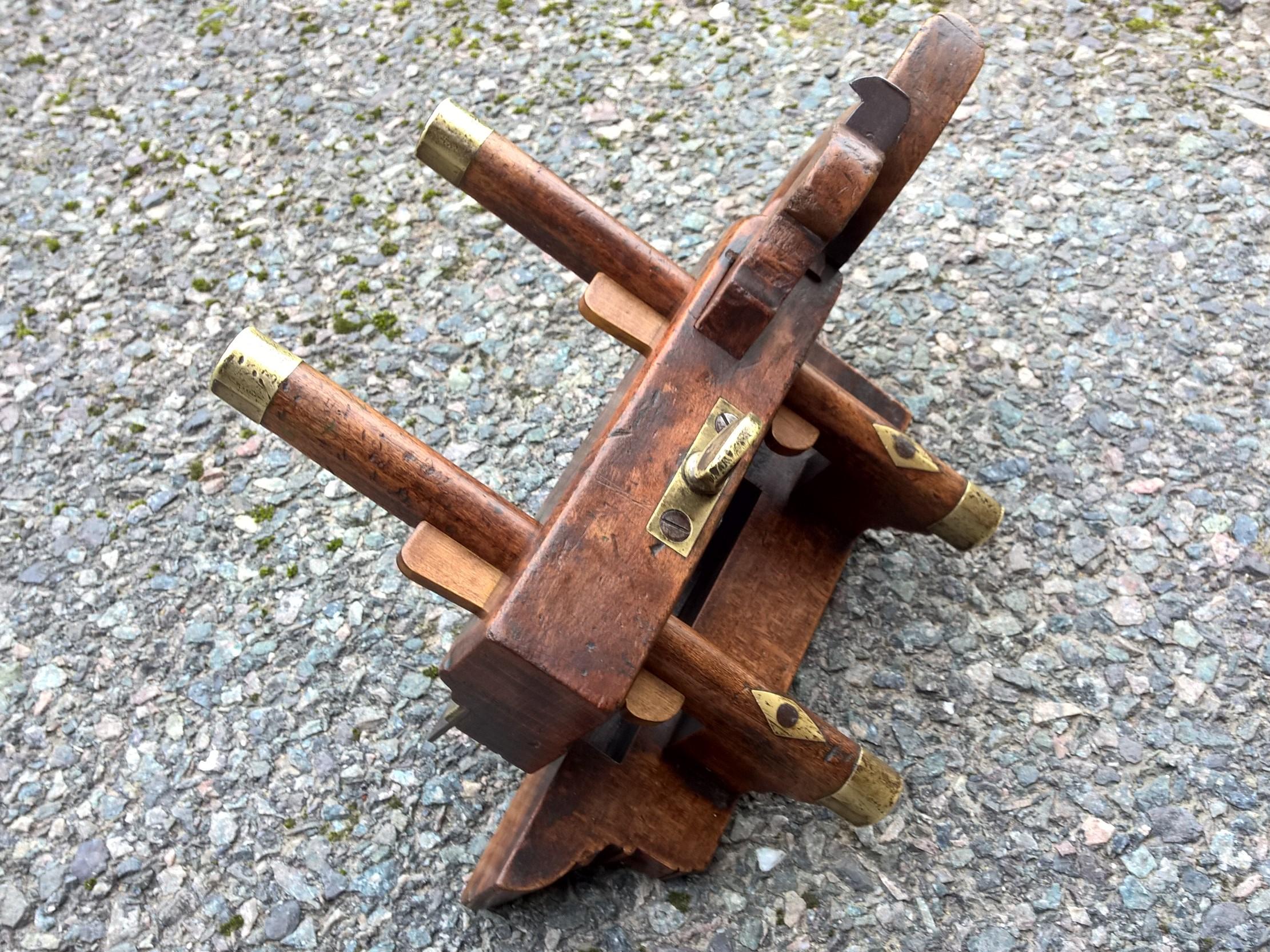 Unusual and Probably Unique Handled Plough Plane by Moseley